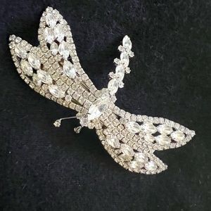 Amazing Large Crystal  DRAGONFLY BROOCH